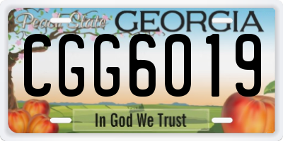 GA license plate CGG6019