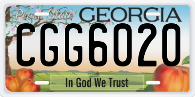 GA license plate CGG6020