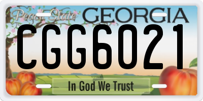GA license plate CGG6021