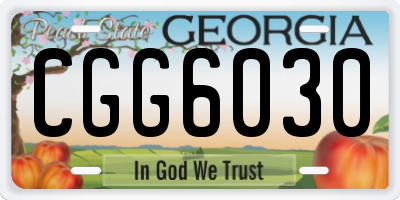 GA license plate CGG6030