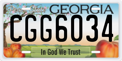 GA license plate CGG6034