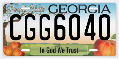 GA license plate CGG6040