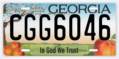 GA license plate CGG6046
