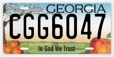 GA license plate CGG6047