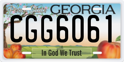 GA license plate CGG6061