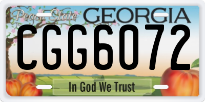 GA license plate CGG6072
