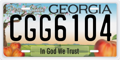 GA license plate CGG6104