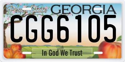 GA license plate CGG6105
