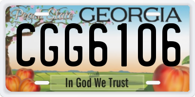 GA license plate CGG6106
