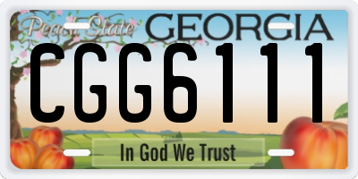 GA license plate CGG6111