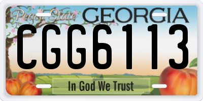 GA license plate CGG6113