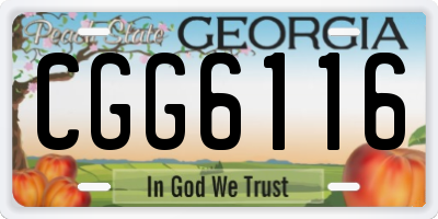GA license plate CGG6116