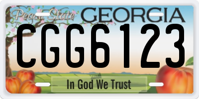 GA license plate CGG6123