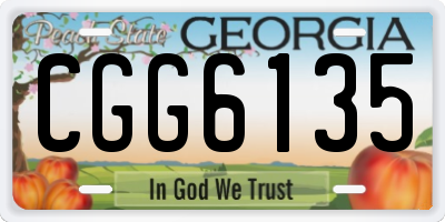 GA license plate CGG6135