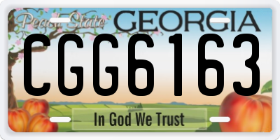 GA license plate CGG6163