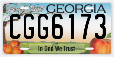 GA license plate CGG6173