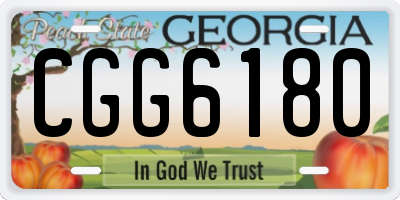 GA license plate CGG6180