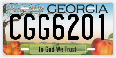GA license plate CGG6201