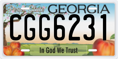 GA license plate CGG6231