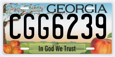 GA license plate CGG6239