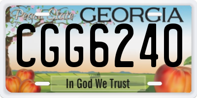 GA license plate CGG6240