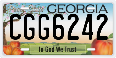 GA license plate CGG6242