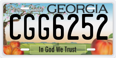 GA license plate CGG6252