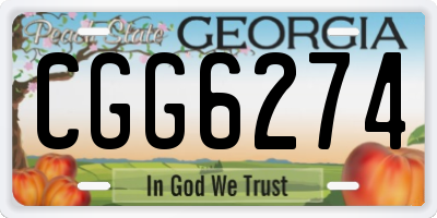 GA license plate CGG6274