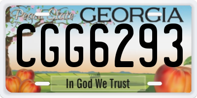 GA license plate CGG6293