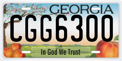 GA license plate CGG6300