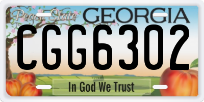 GA license plate CGG6302