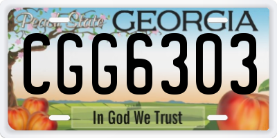 GA license plate CGG6303