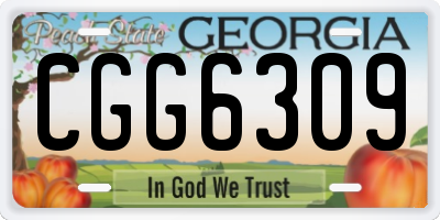 GA license plate CGG6309