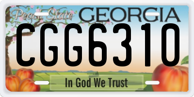 GA license plate CGG6310