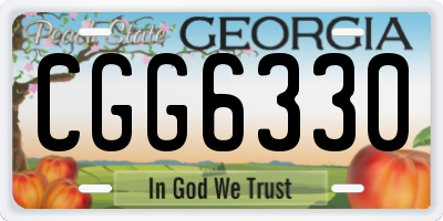 GA license plate CGG6330