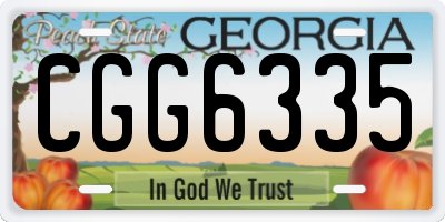 GA license plate CGG6335