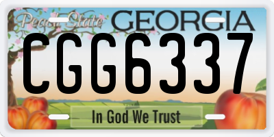GA license plate CGG6337