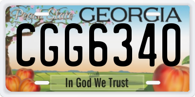 GA license plate CGG6340