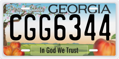 GA license plate CGG6344