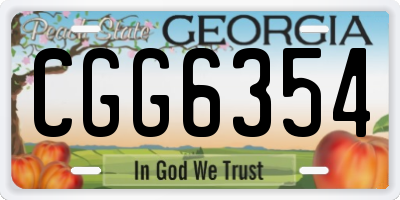 GA license plate CGG6354