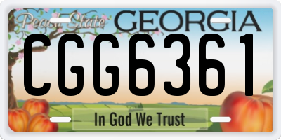GA license plate CGG6361