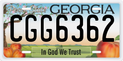 GA license plate CGG6362