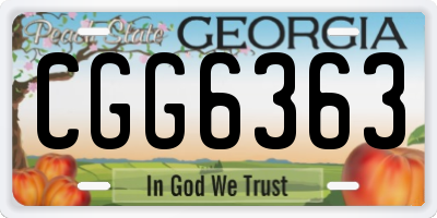 GA license plate CGG6363