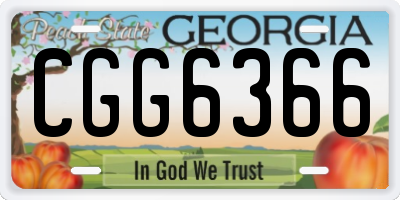 GA license plate CGG6366
