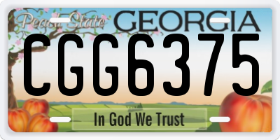GA license plate CGG6375