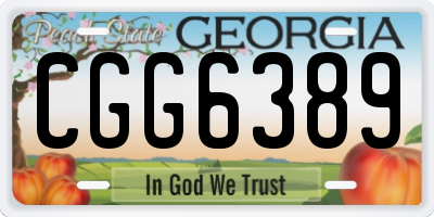 GA license plate CGG6389