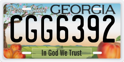 GA license plate CGG6392
