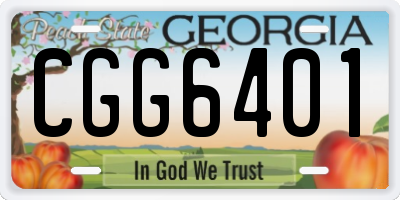 GA license plate CGG6401