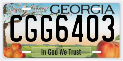 GA license plate CGG6403