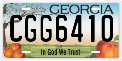 GA license plate CGG6410